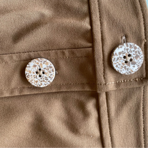 NWT Pearl by Lela Rose Stretch Cotton Button Front Skirt in Camel - Picture 15 of 15
